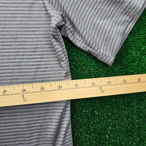Whataburger Polo Shirt Mens Medium Gray Striped Employee Uniform Work Wear - Picture 4 of 9